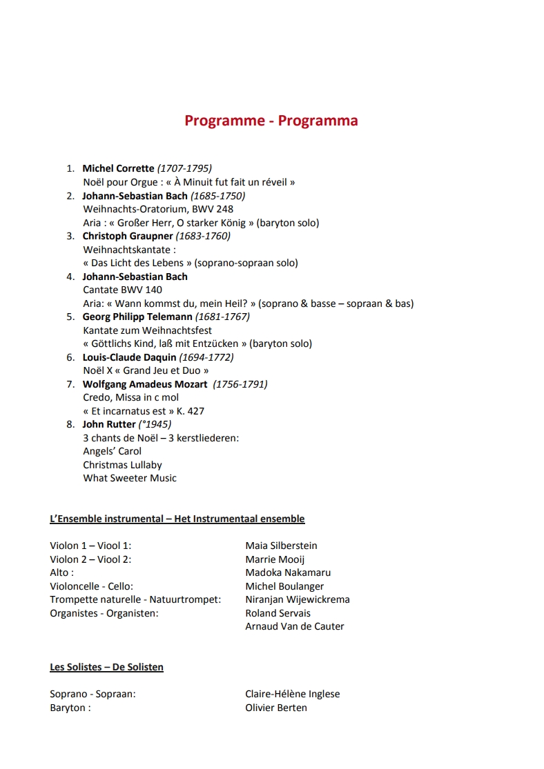 Programme Concert des Coeurs 2013 be.Source